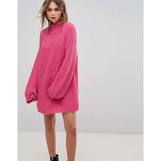 pink oversized jumper dress