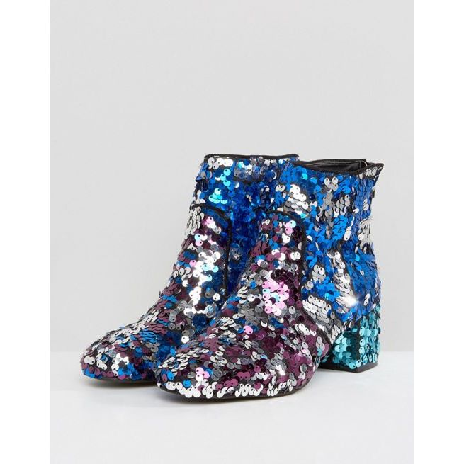 sequin ankle boots