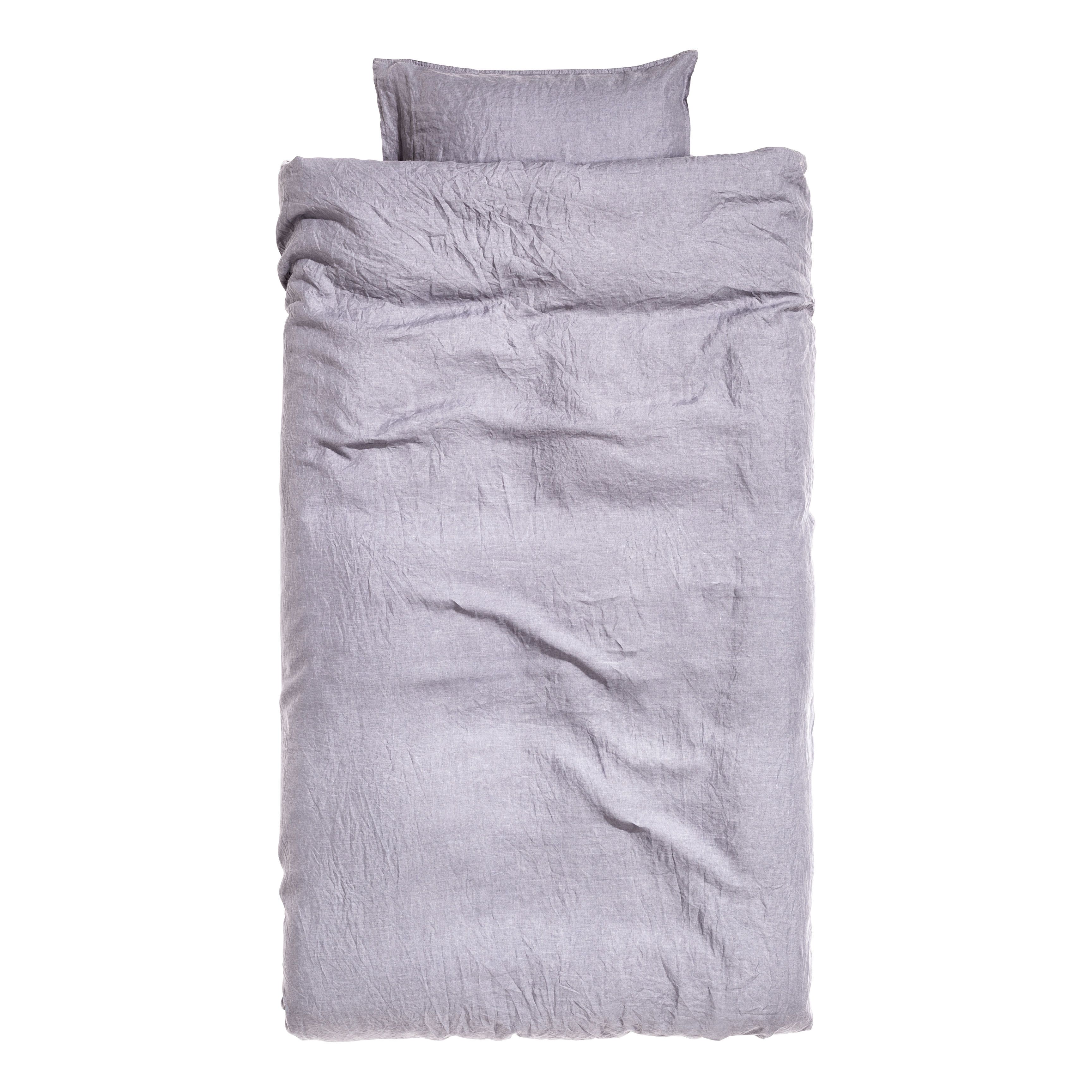 Washed Linen Duvet Cover Set Purple Grey Home All H M Gb